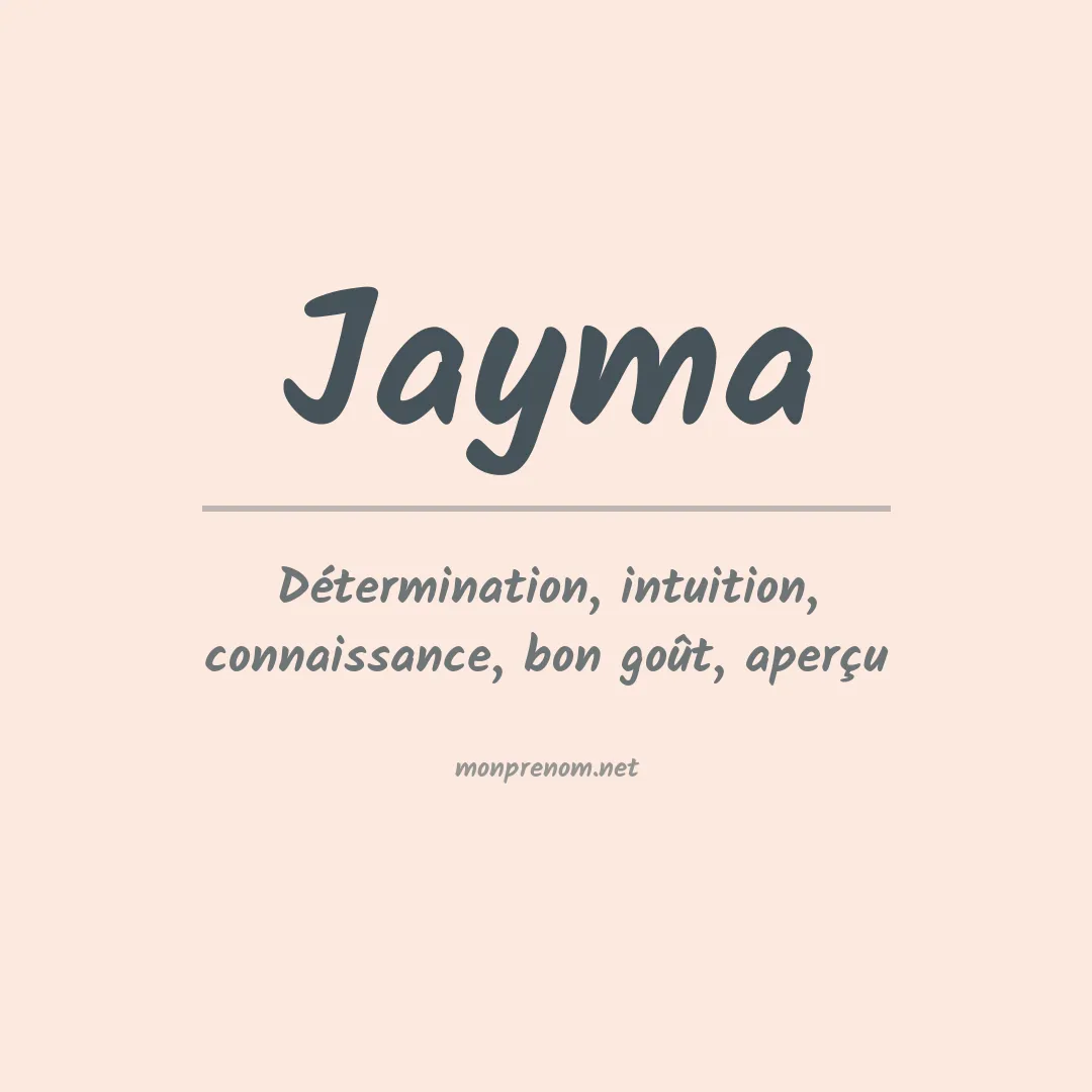 Signification du prénom Jayma
