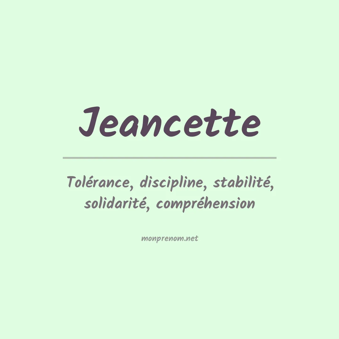 Signification du prénom Jeancette