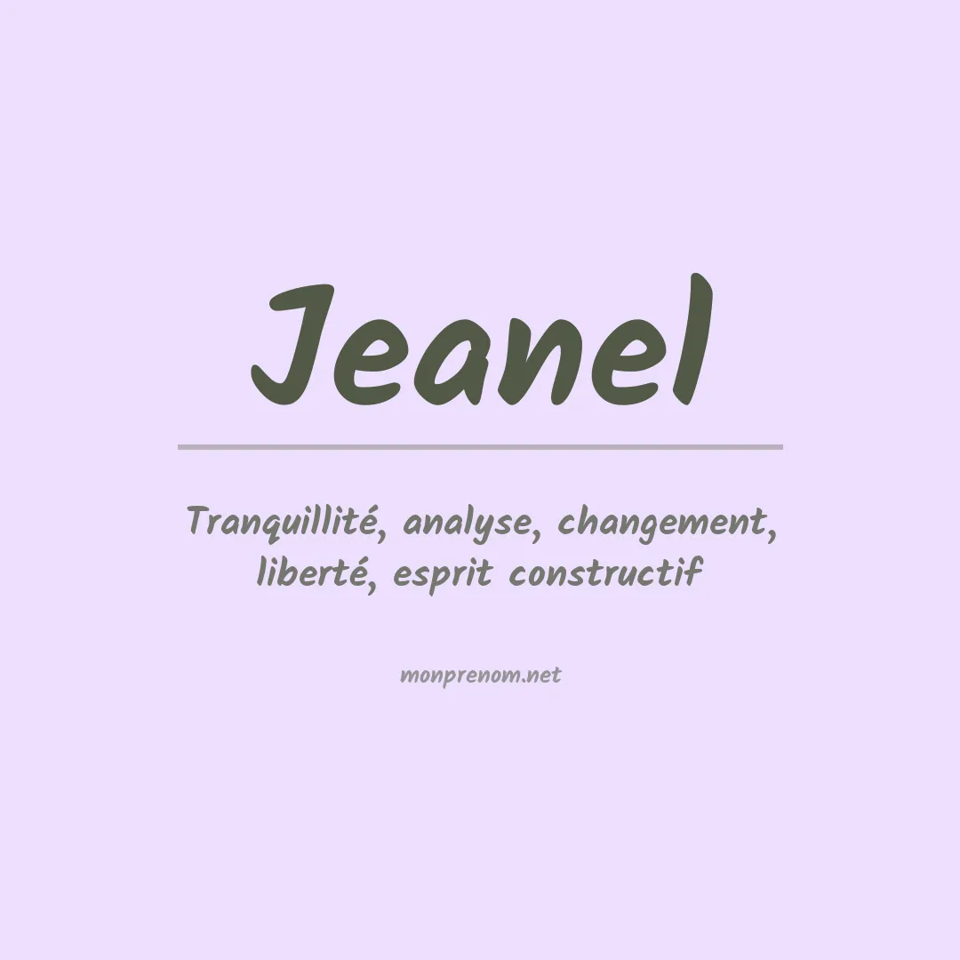 Signification du prénom Jeanel