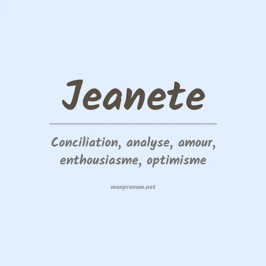 Signification du prénom Jeanete