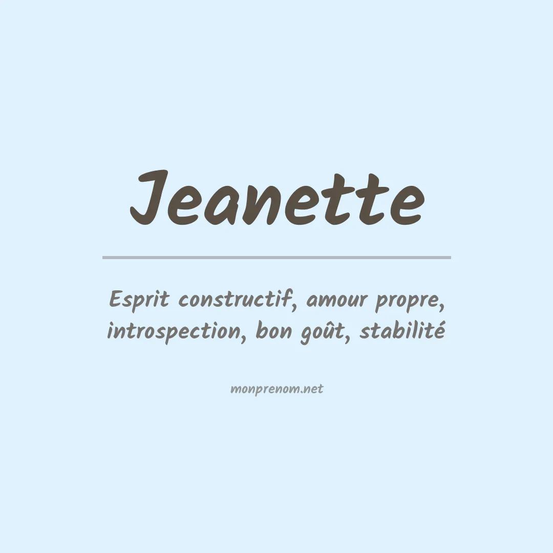 Prénom Jeanette