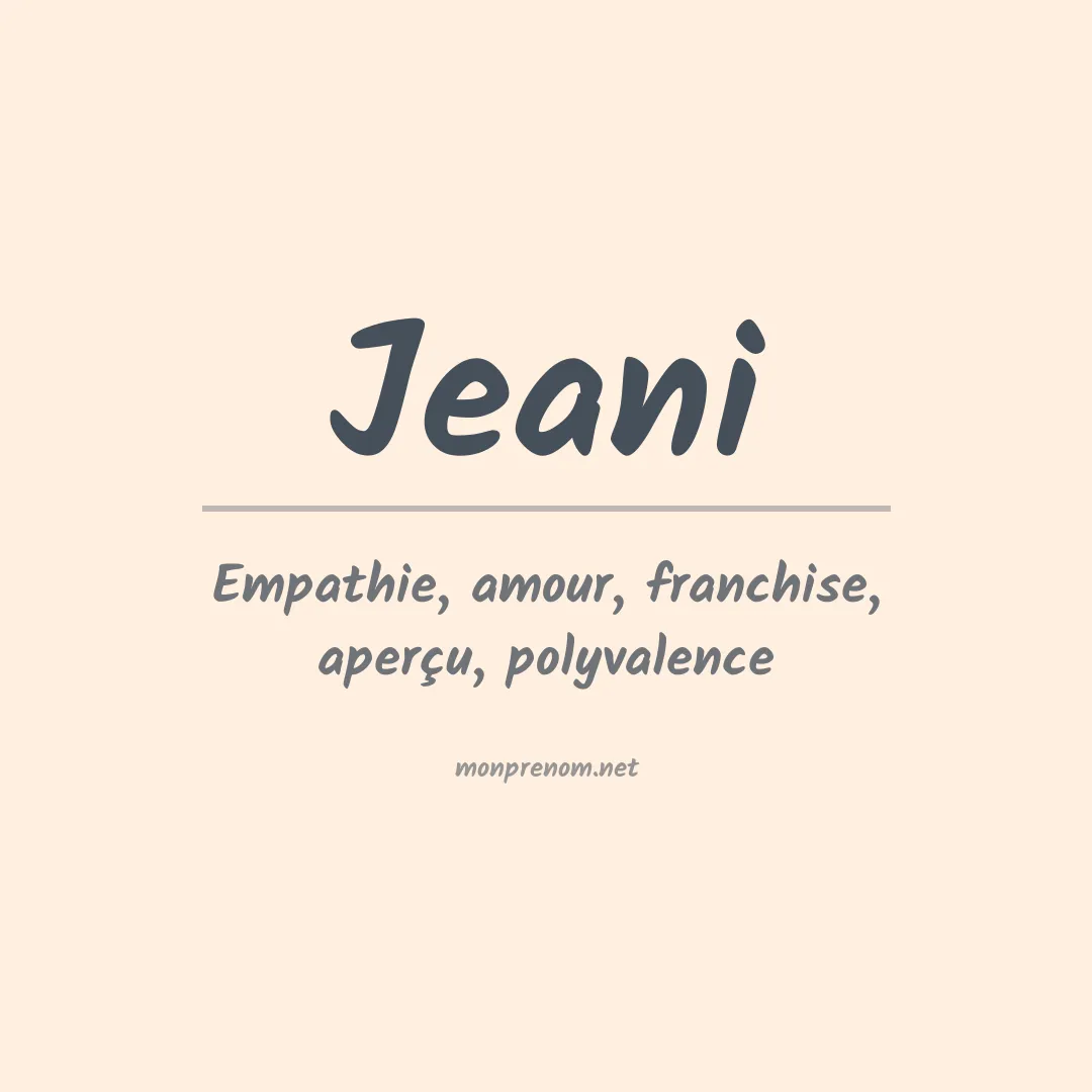 Prénom Jeani