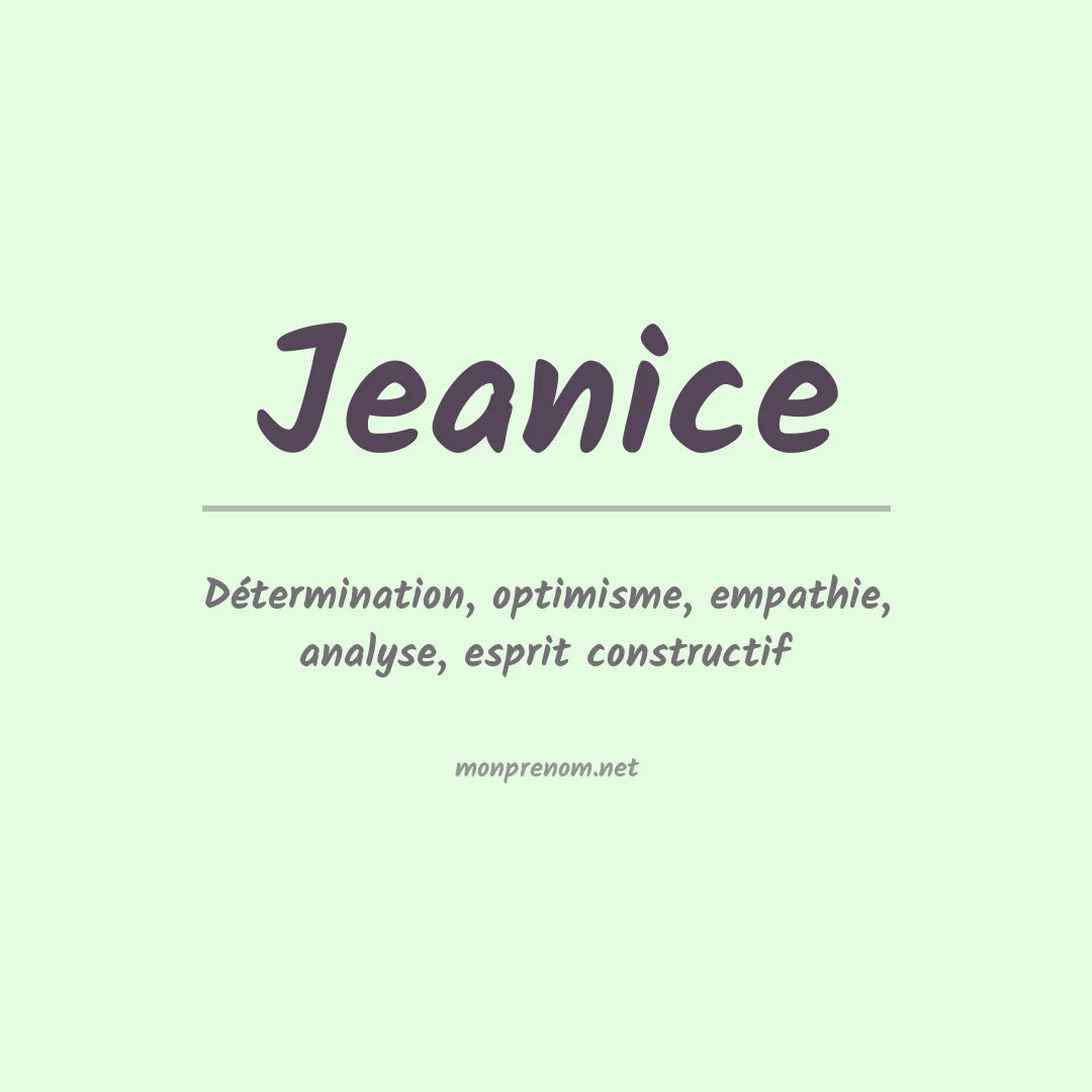 Signification du prénom Jeanice