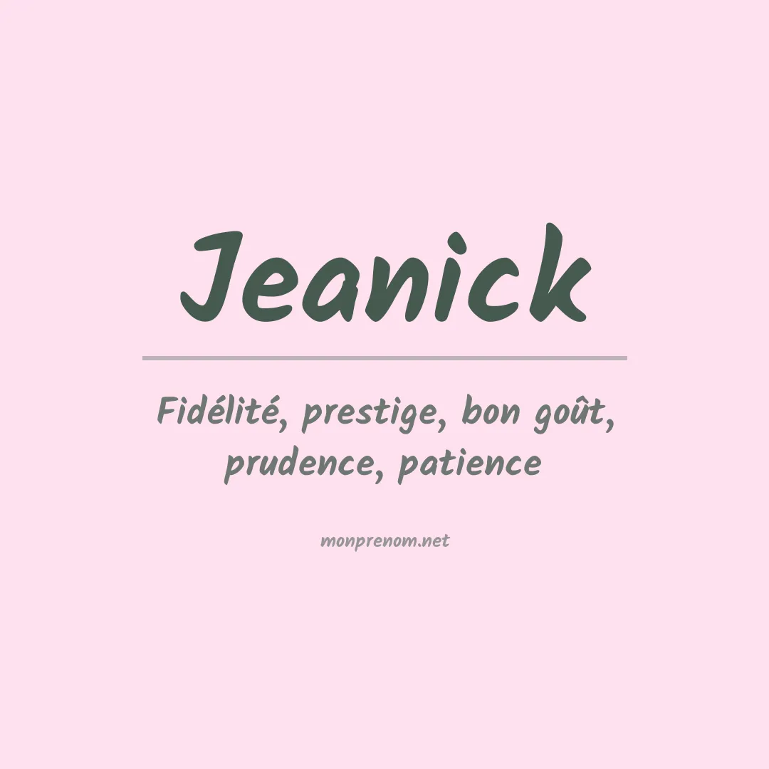 Signification du prénom Jeanick