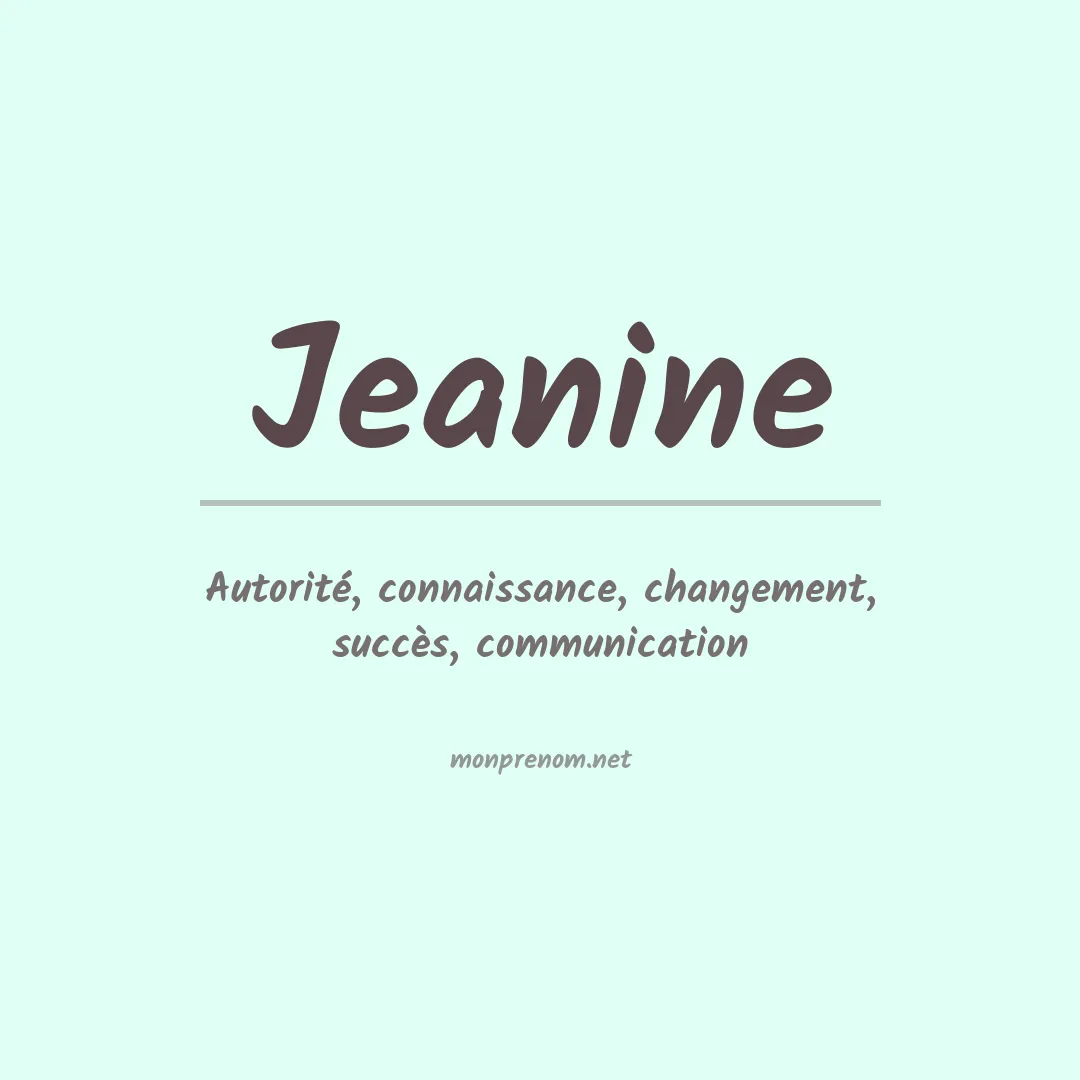 Signification du prénom Jeanine