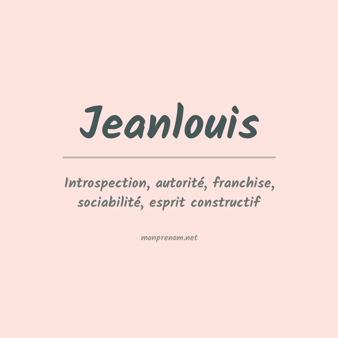 Prénom Jeanlouis