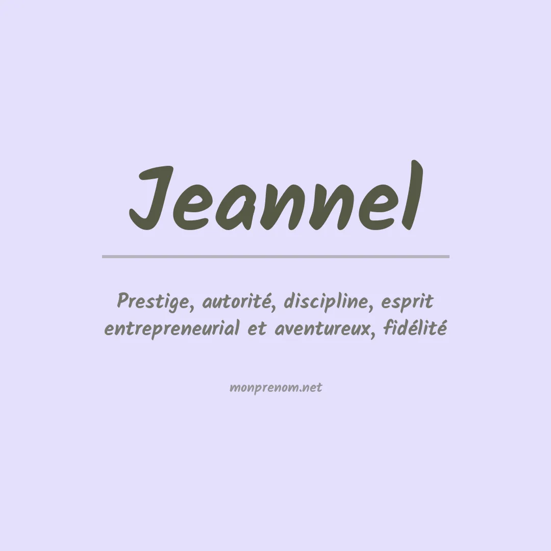 Signification du prénom Jeannel