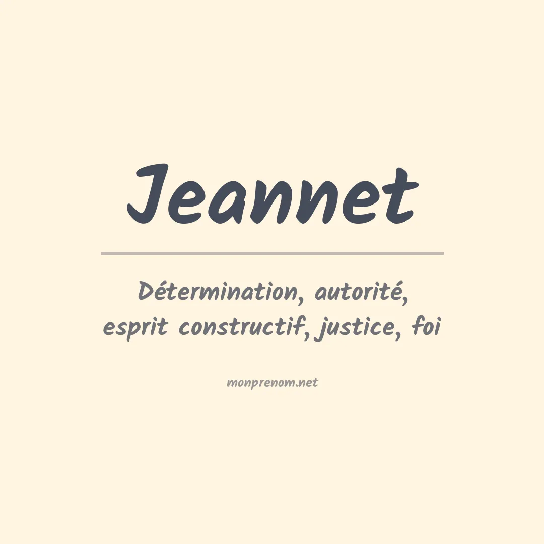 Signification du prénom Jeannet