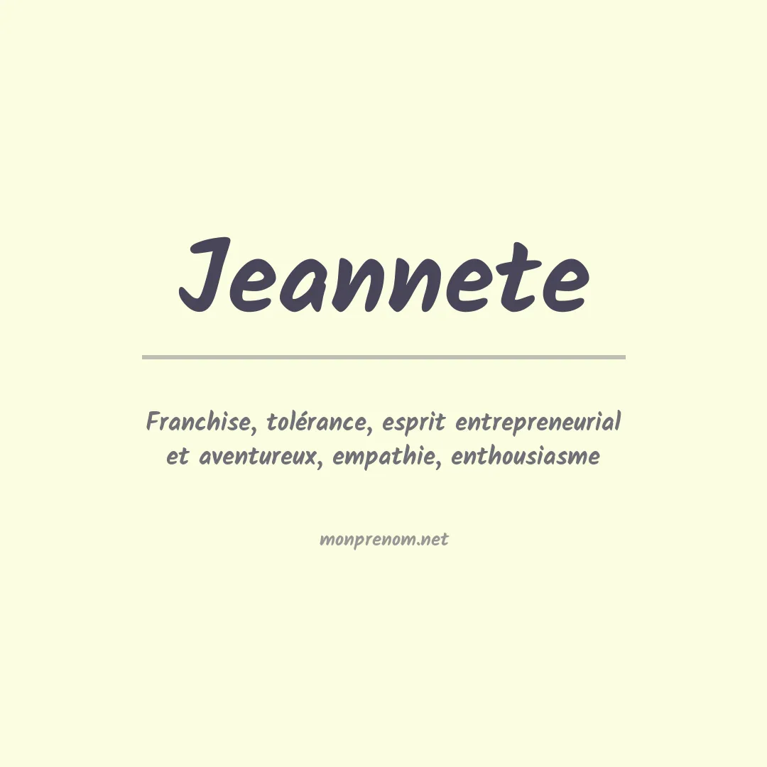 Signification du prénom Jeannete