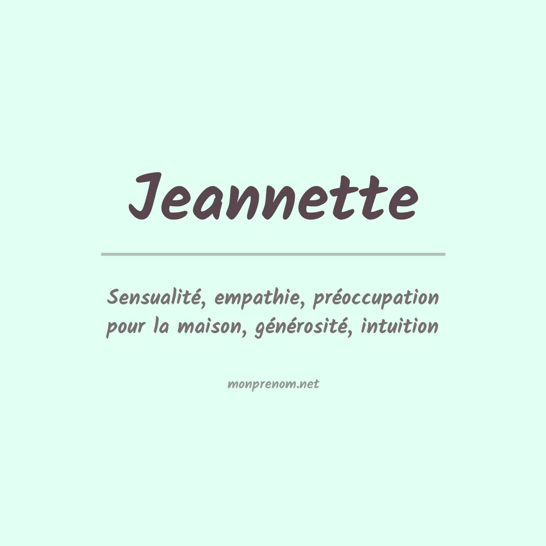 Prénom Jeannette
