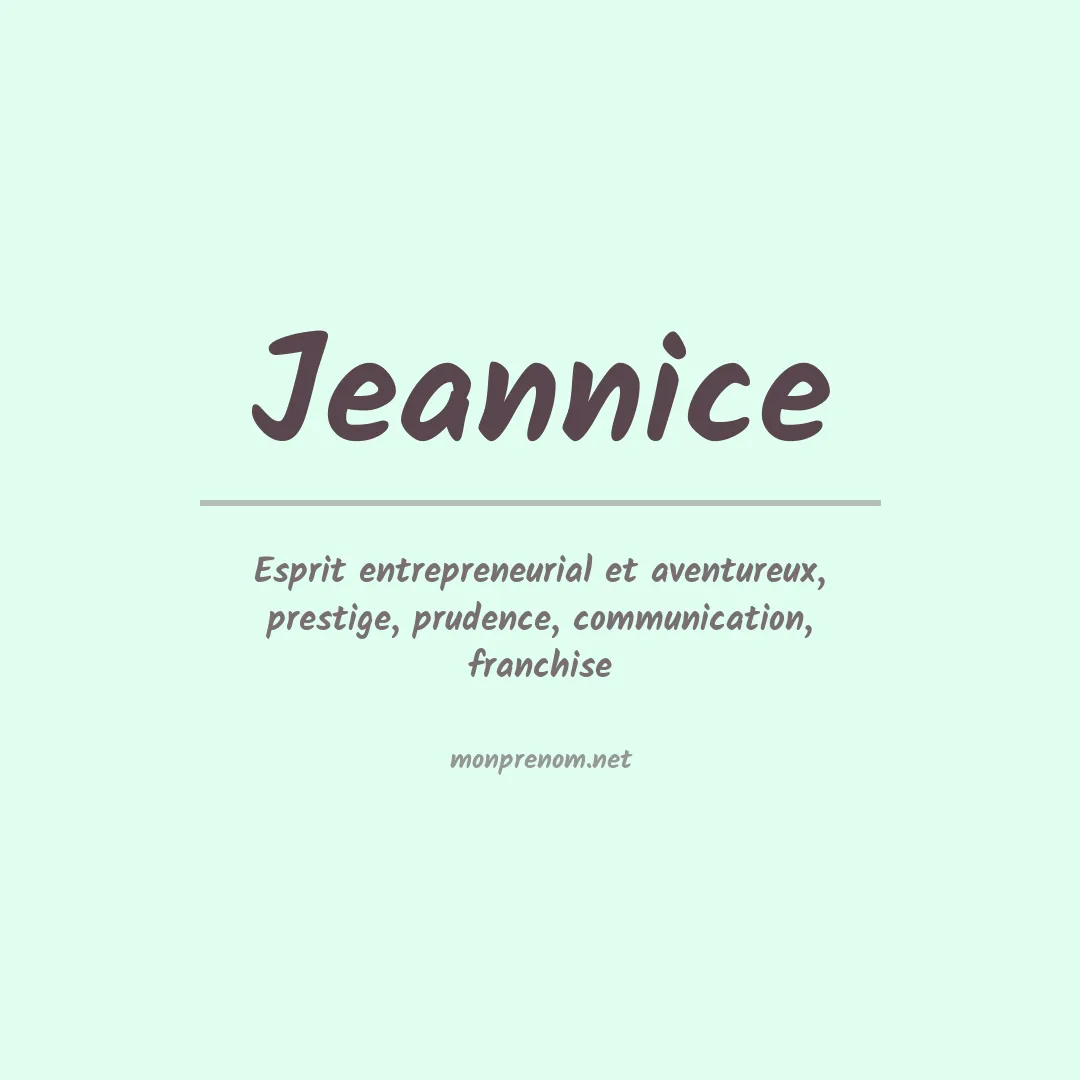 Signification du prénom Jeannice