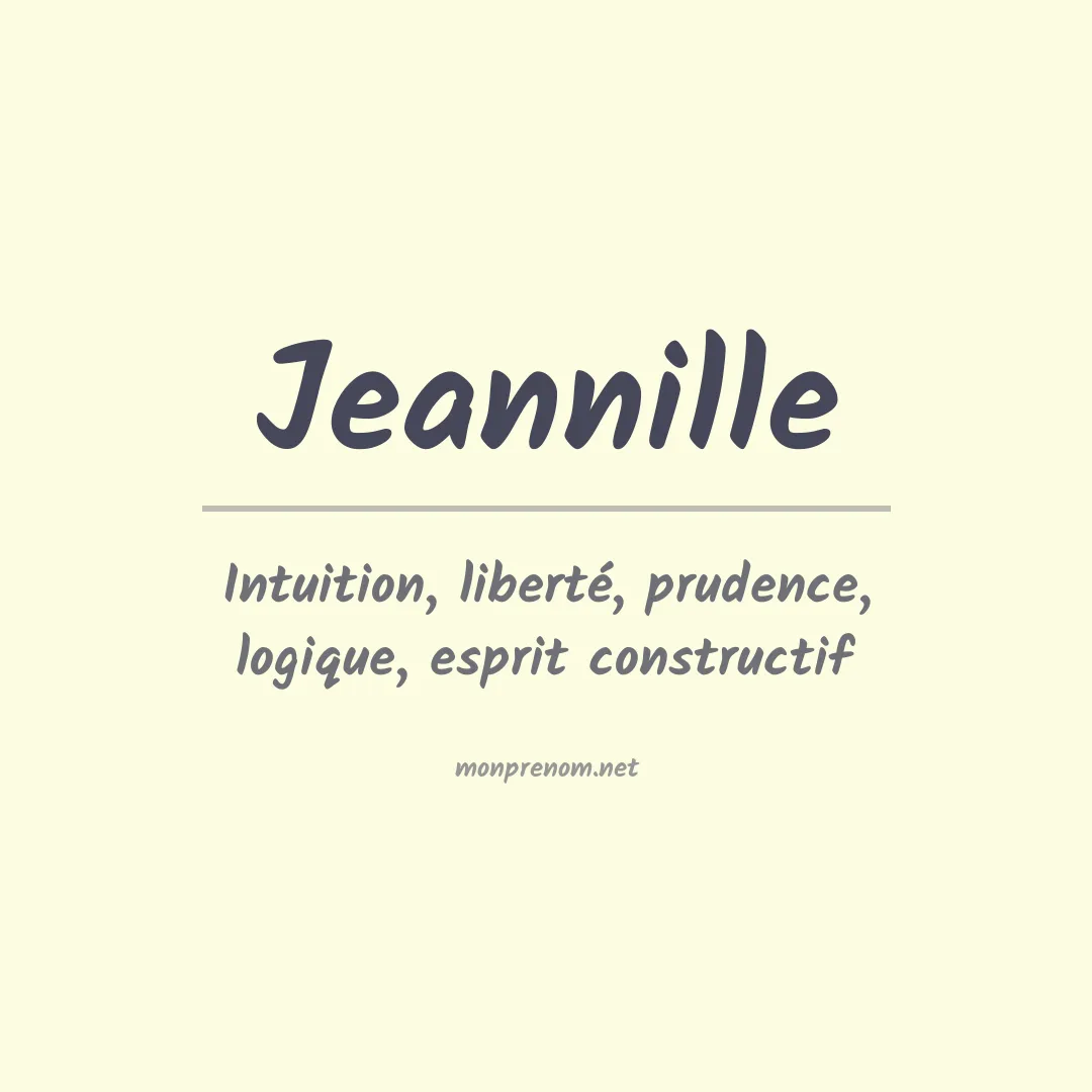 Signification du prénom Jeannille