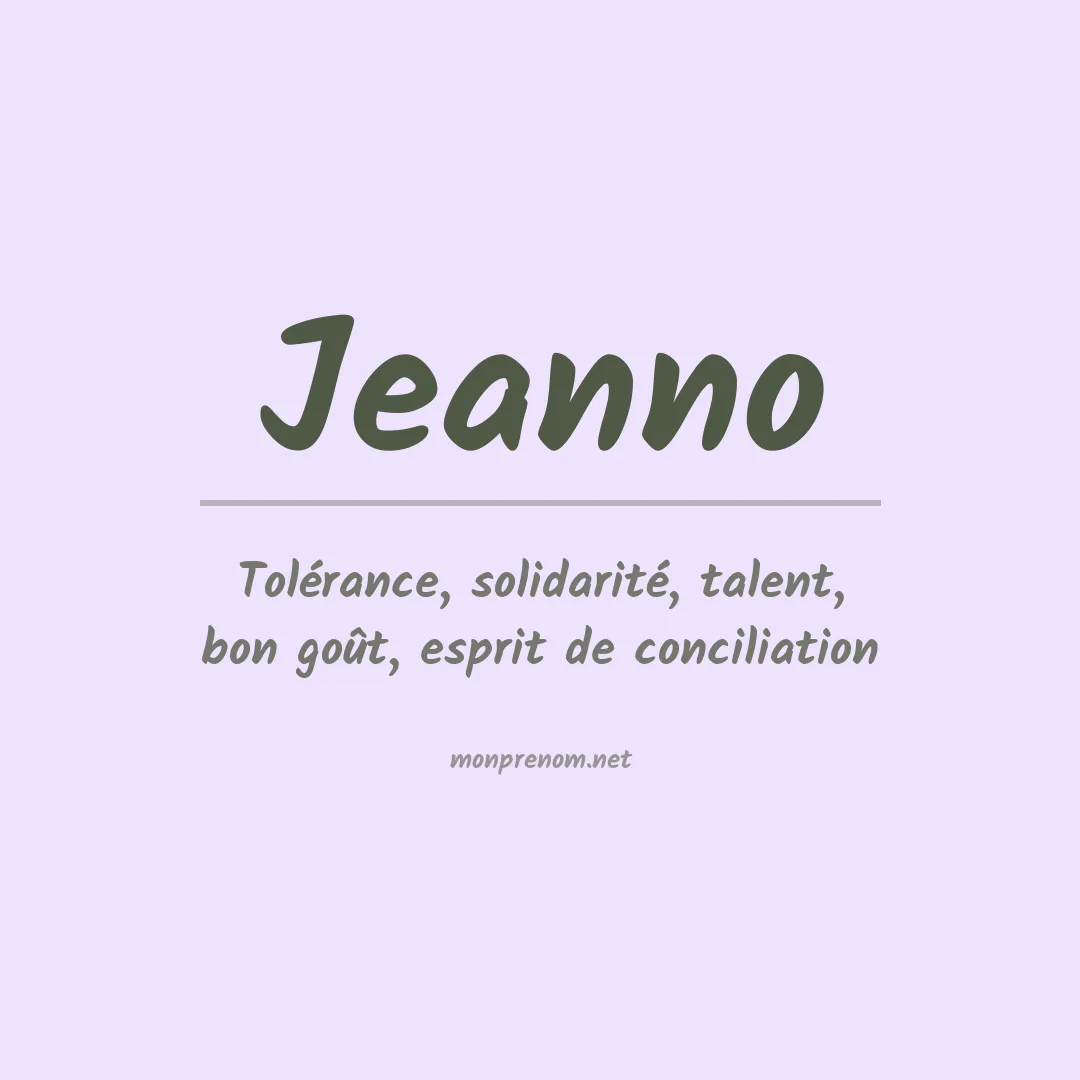 Signification du prénom Jeanno