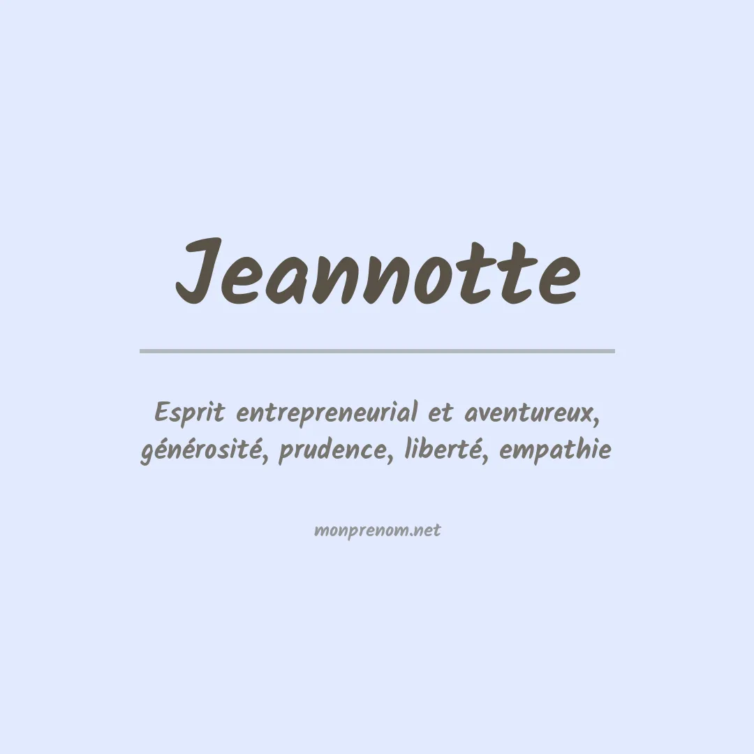 Prénom Jeannotte
