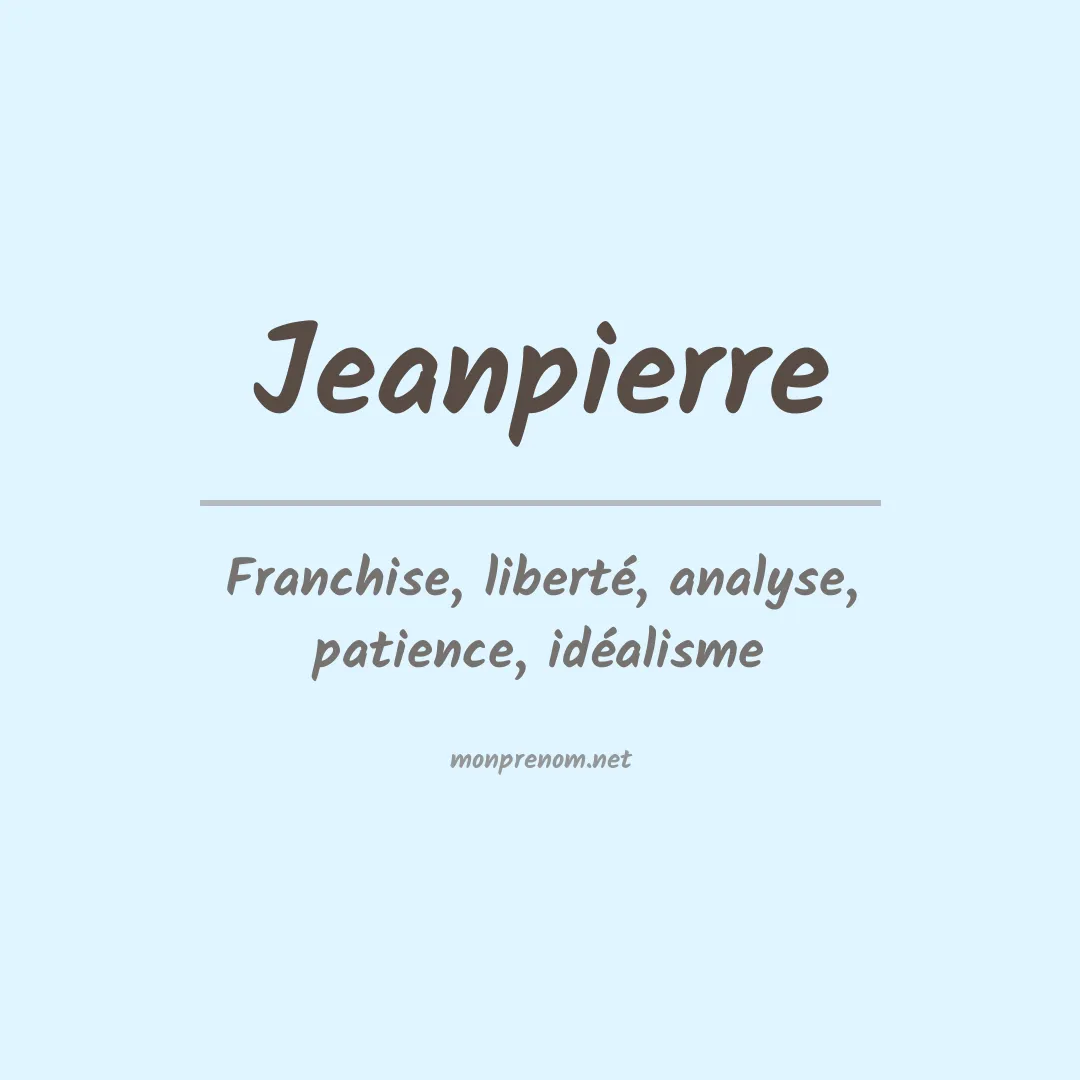 Signification du prénom Jeanpierre