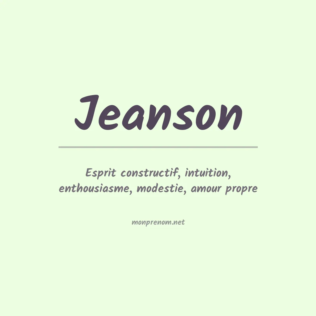 Signification du prénom Jeanson