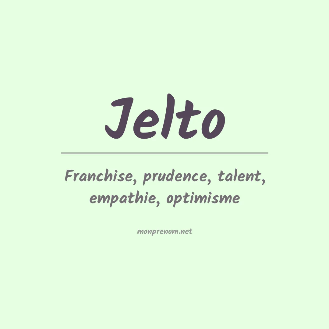 Signification du prénom Jelto