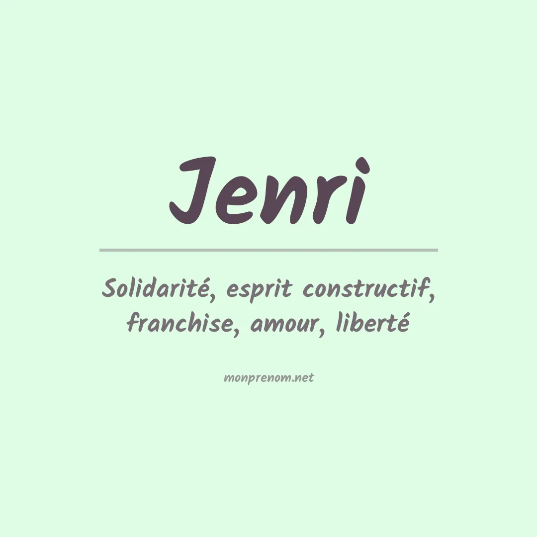 Signification du prénom Jenri