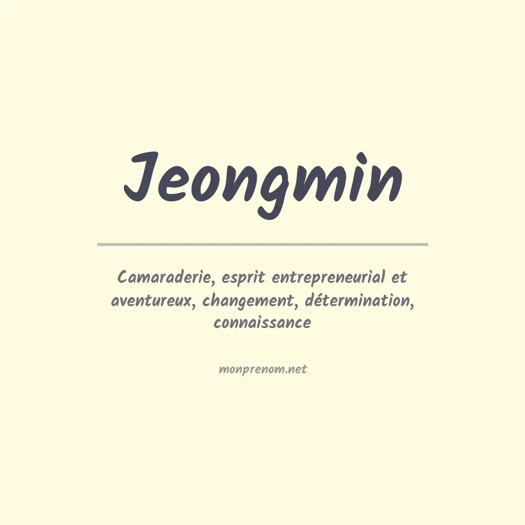 Signification du prénom Jeongmin