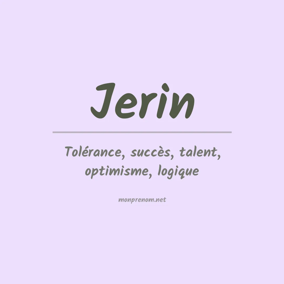 Signification du prénom Jerin