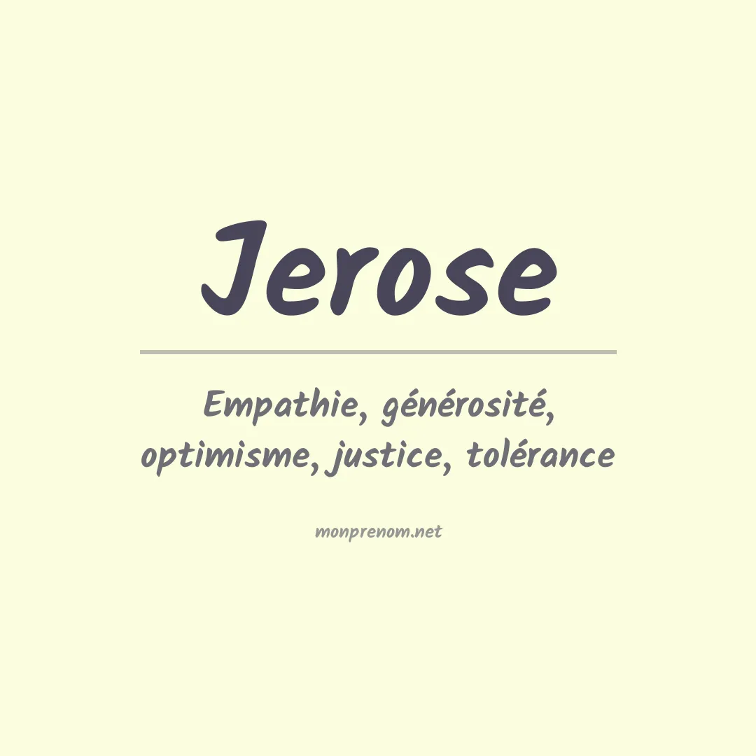 Signification du prénom Jerose
