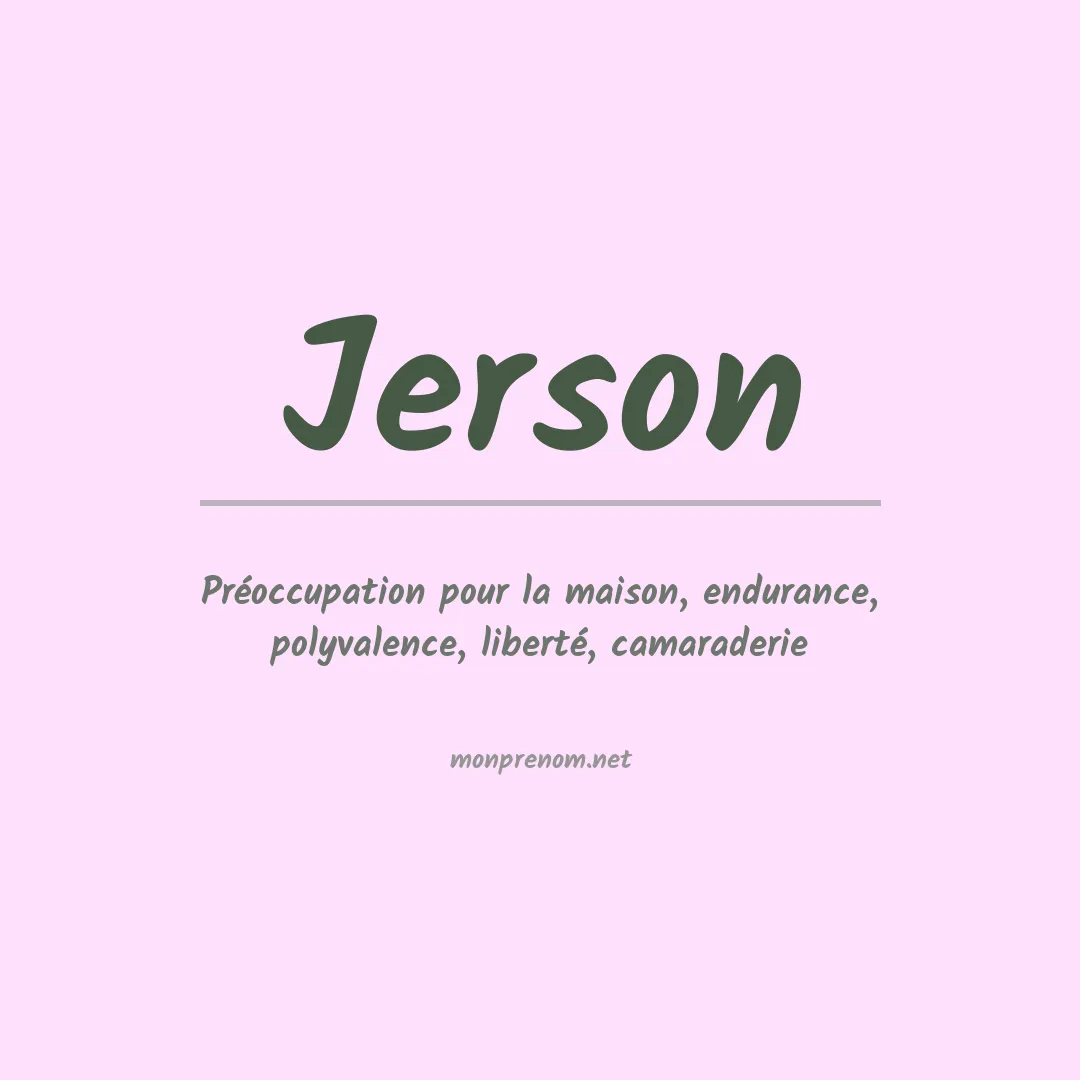 Prénom Jerson