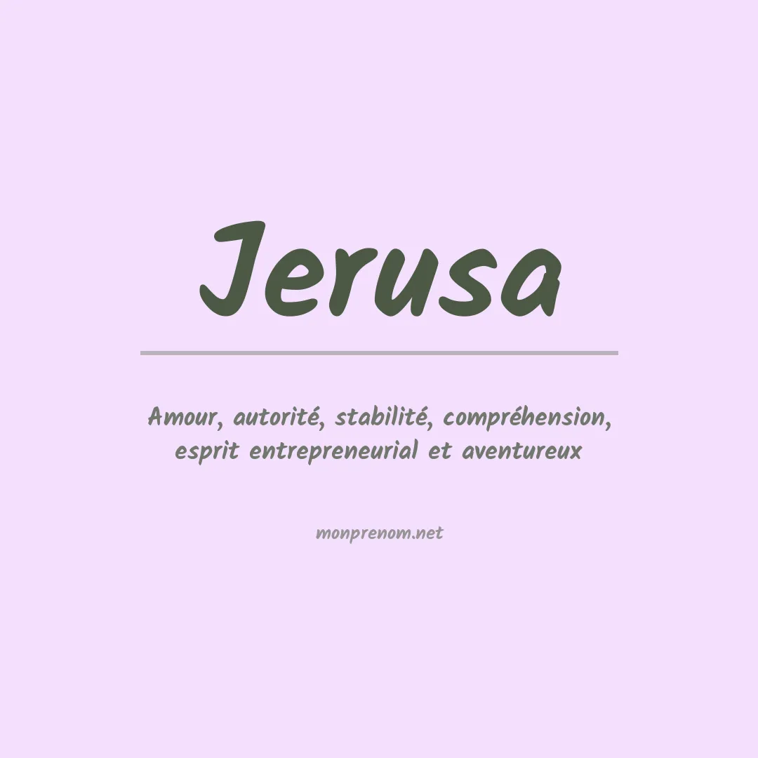 Signification du prénom Jerusa