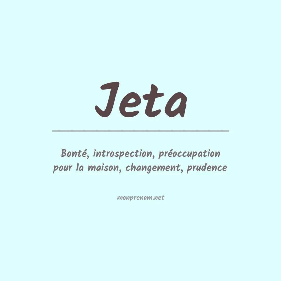 Signification du prénom Jeta