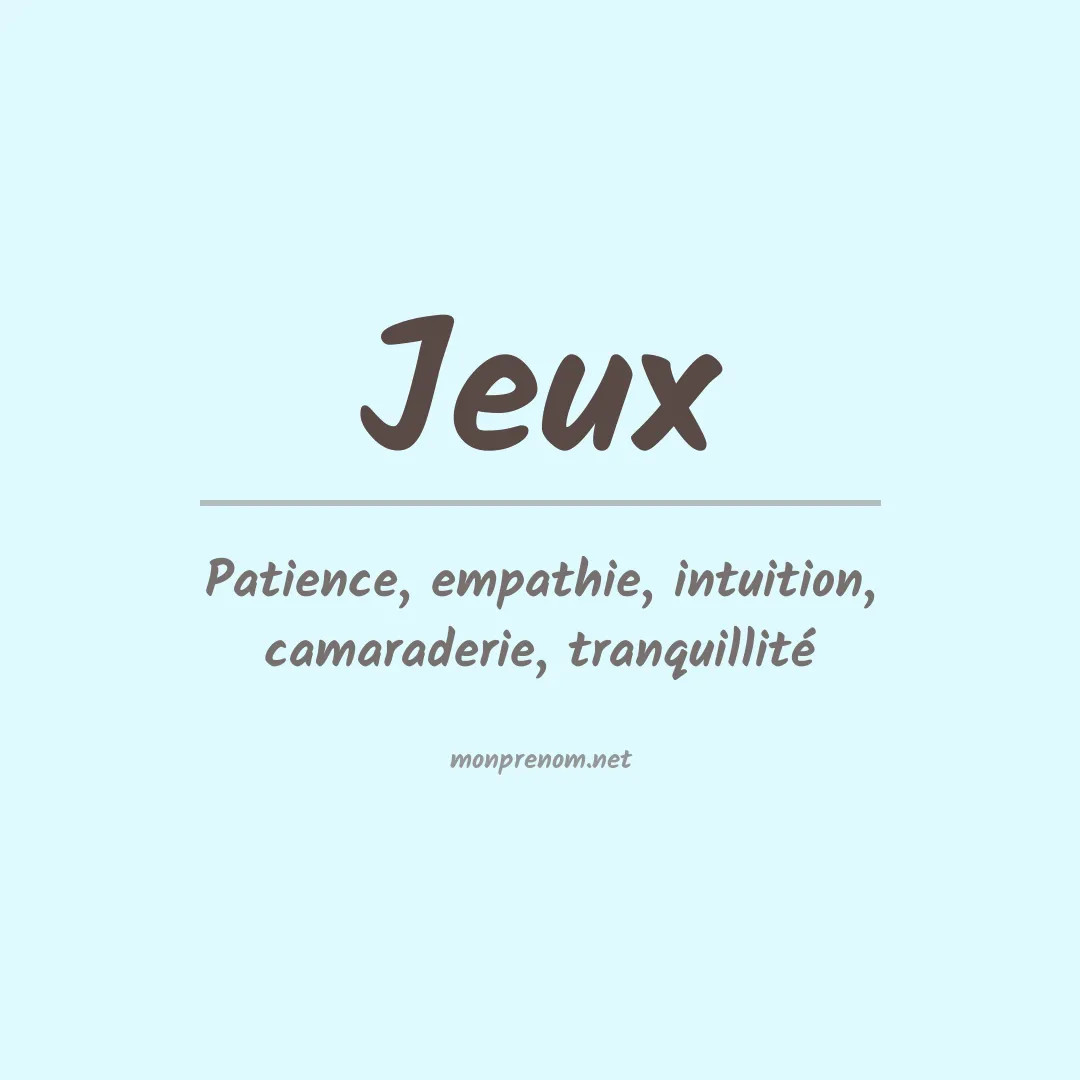 Signification du prénom Jeux