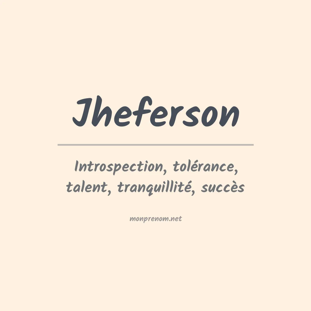 Prénom Jheferson