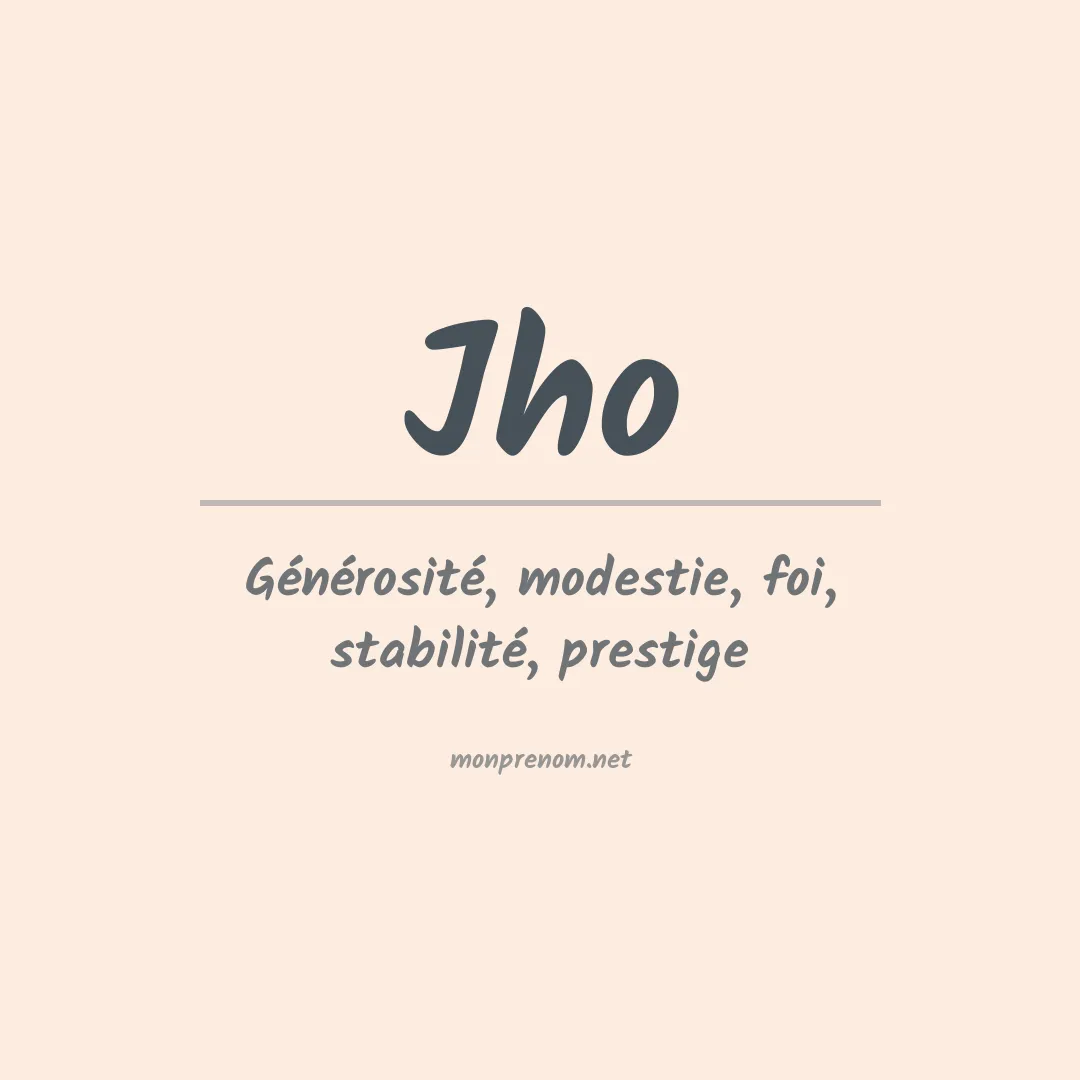 Prénom Jho