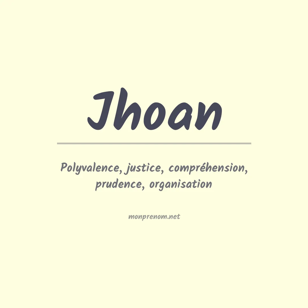 Prénom Jhoan