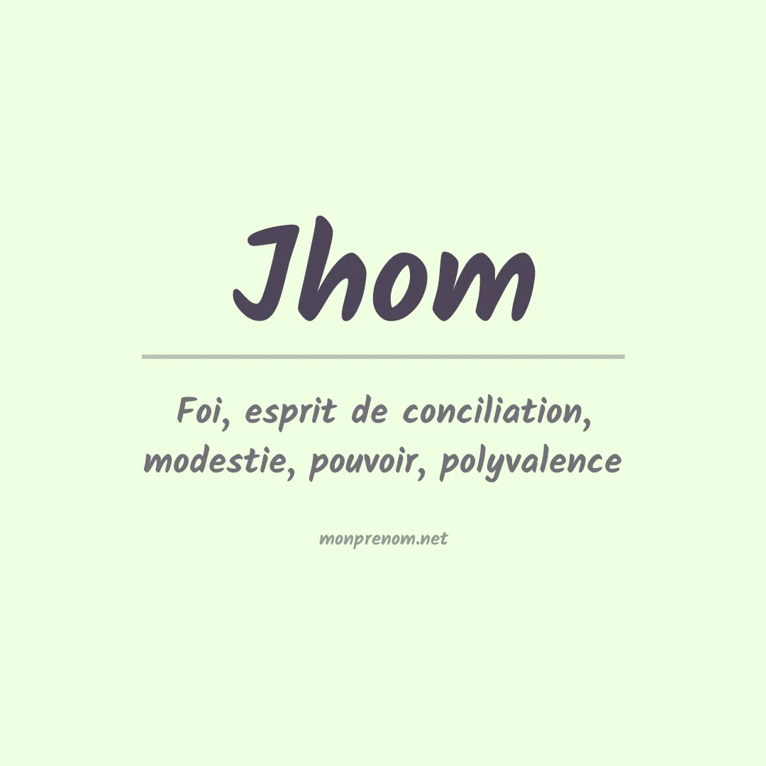 Prénom Jhom