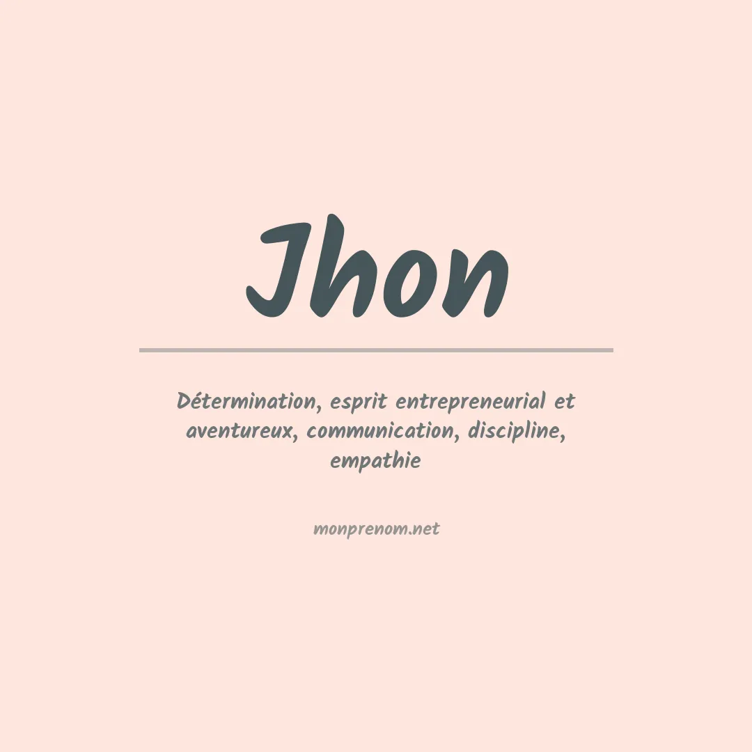 Prénom Jhon