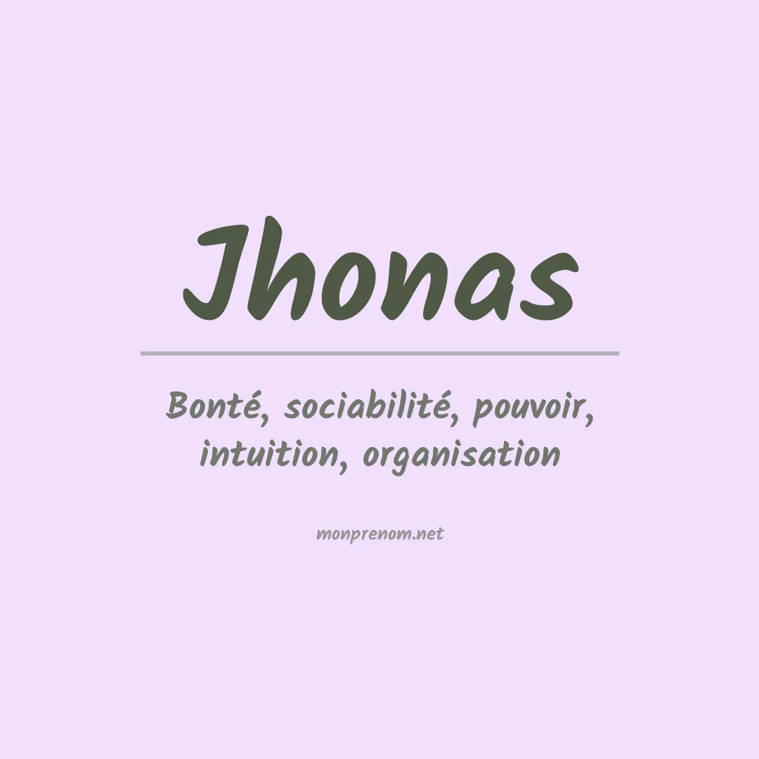 Prénom Jhonas