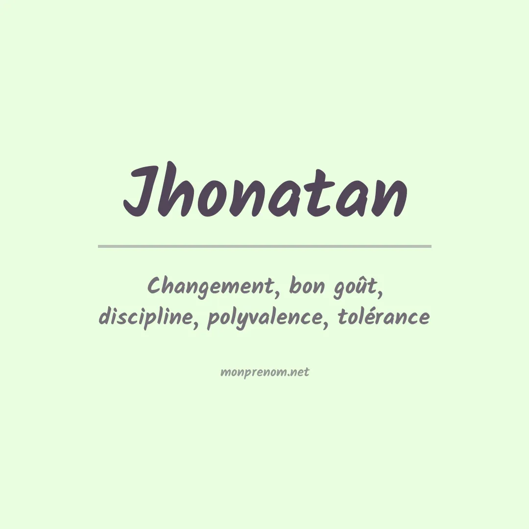 Prénom Jhonatan