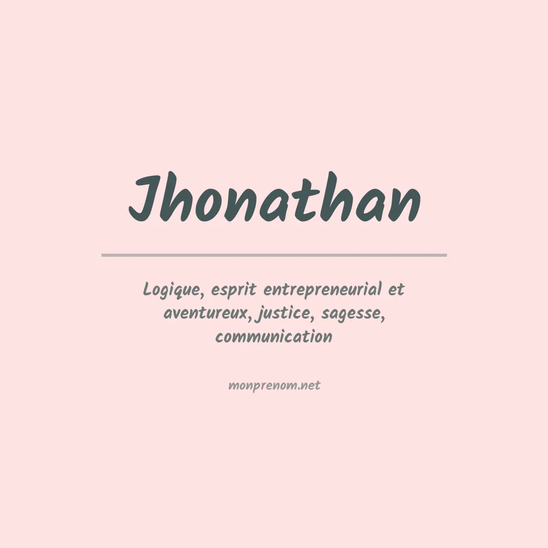 Prénom Jhonathan