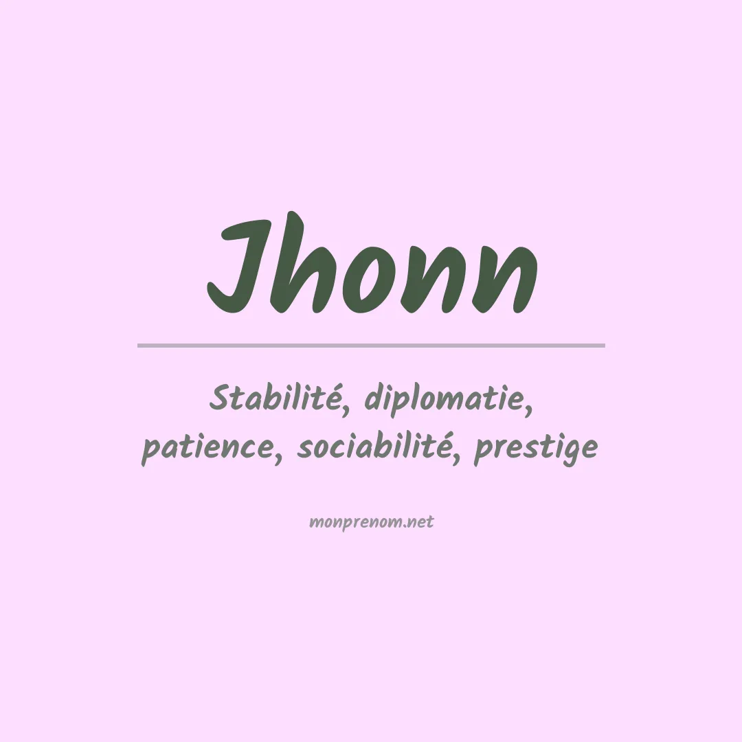 Prénom Jhonn
