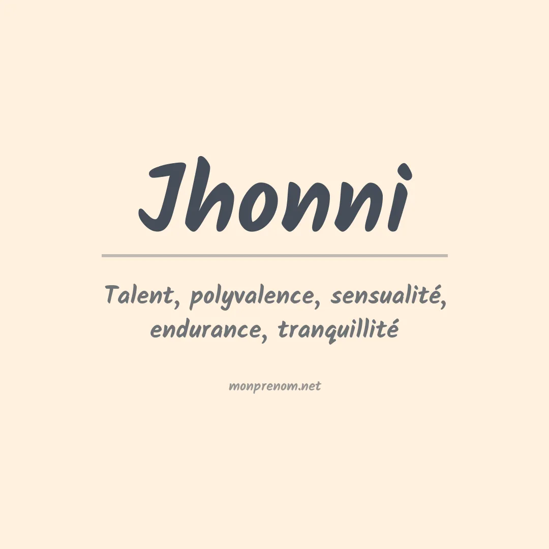 Prénom Jhonni