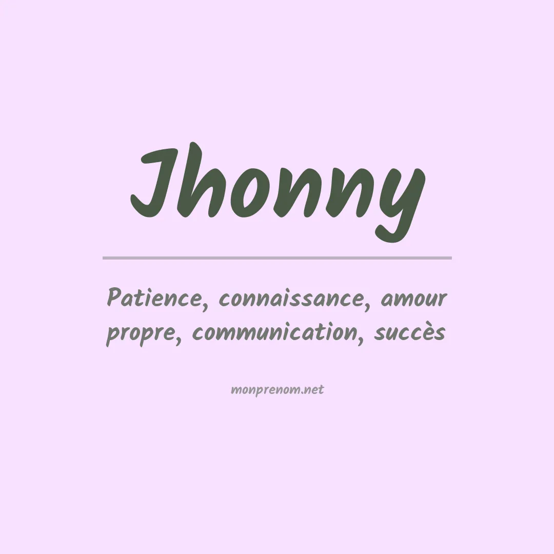 Prénom Jhonny