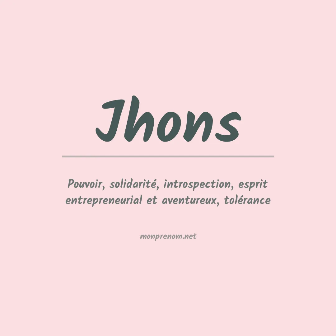 Prénom Jhons