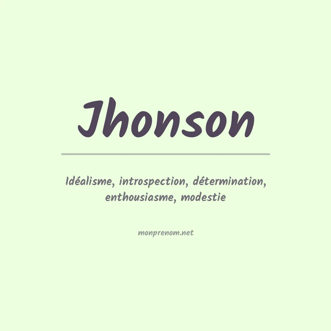 Prénom Jhonson