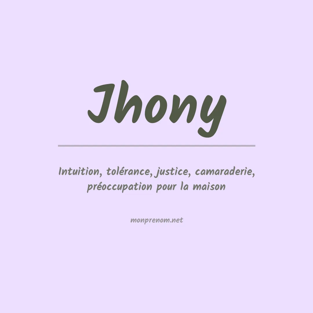 Prénom Jhony