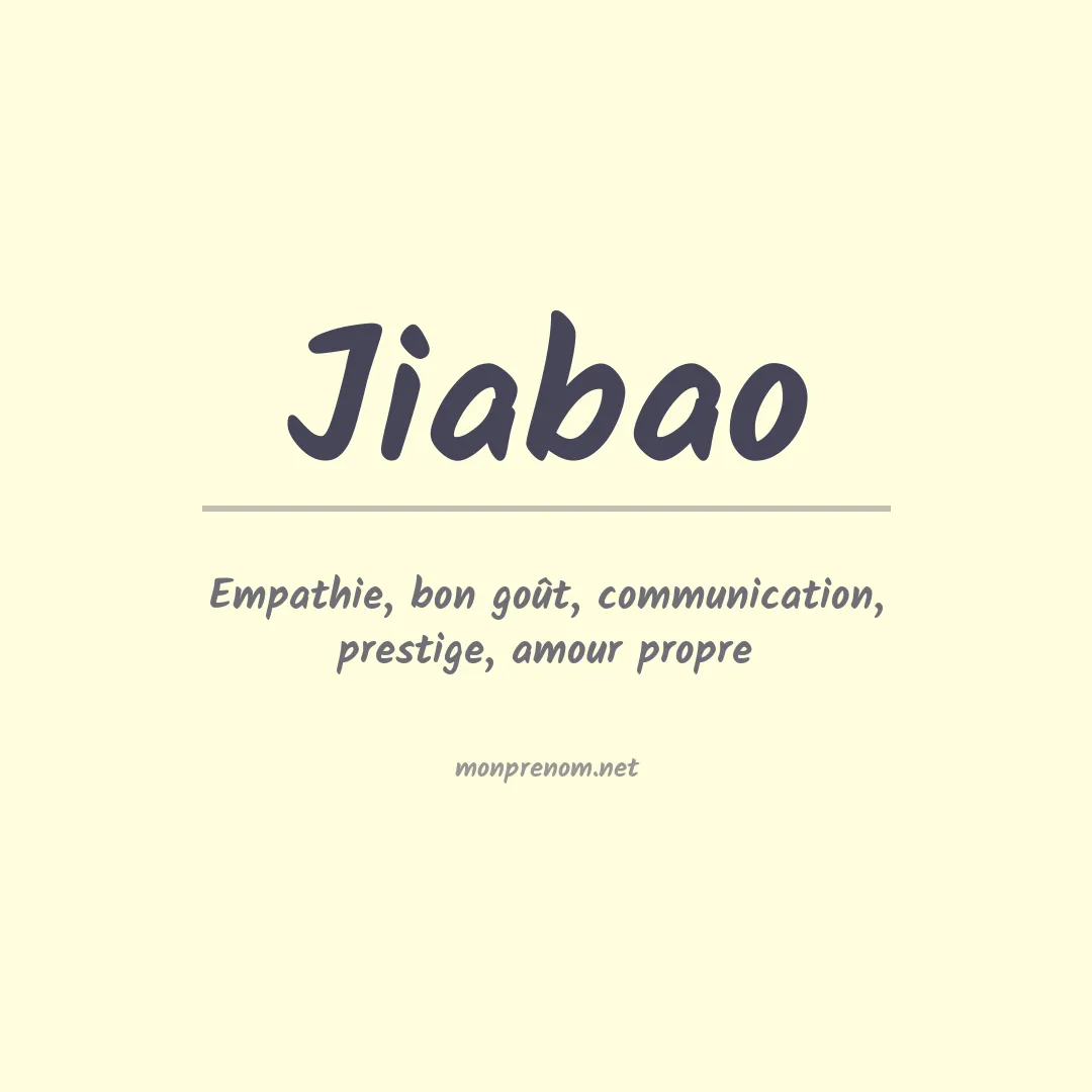 Prénom Jiabao