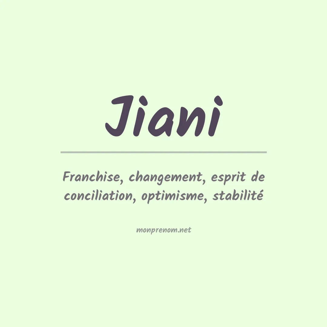 Prénom Jiani