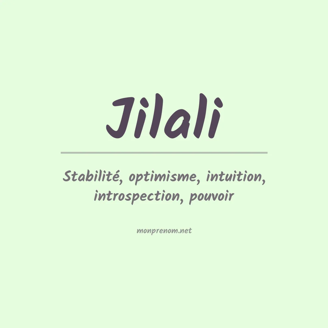 Signification du prénom Jilali