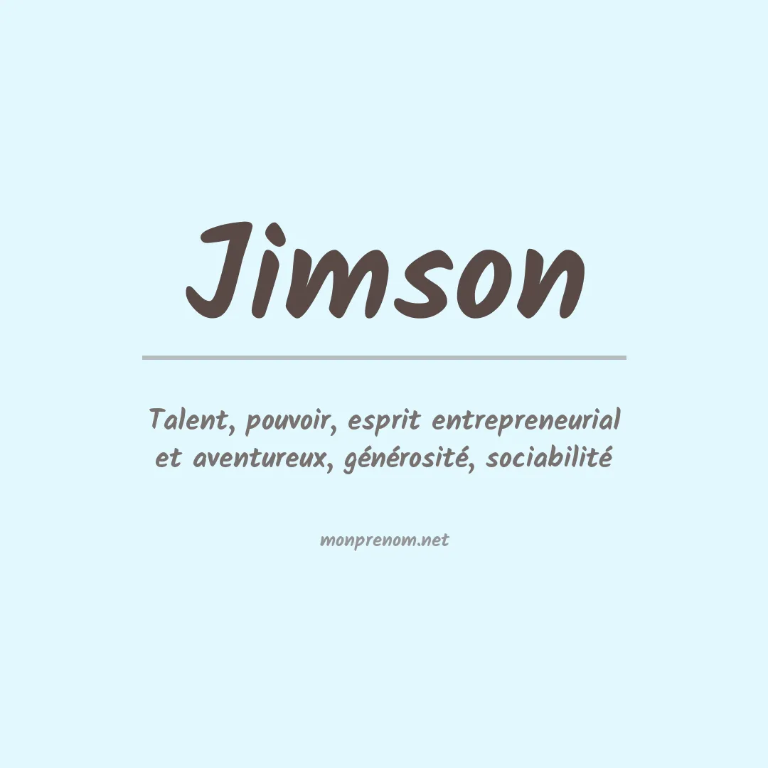 Signification du prénom Jimson