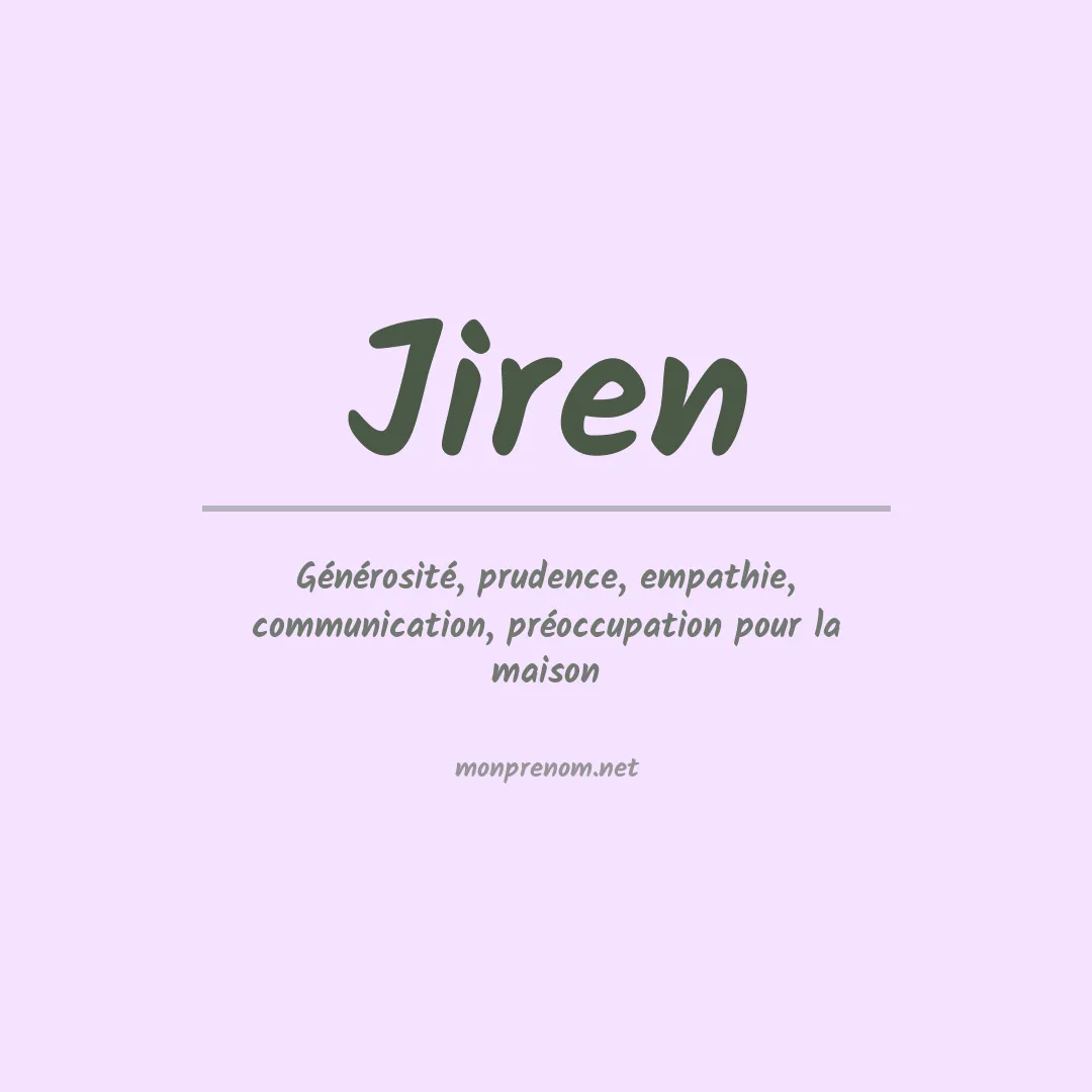 Signification du prénom Jiren