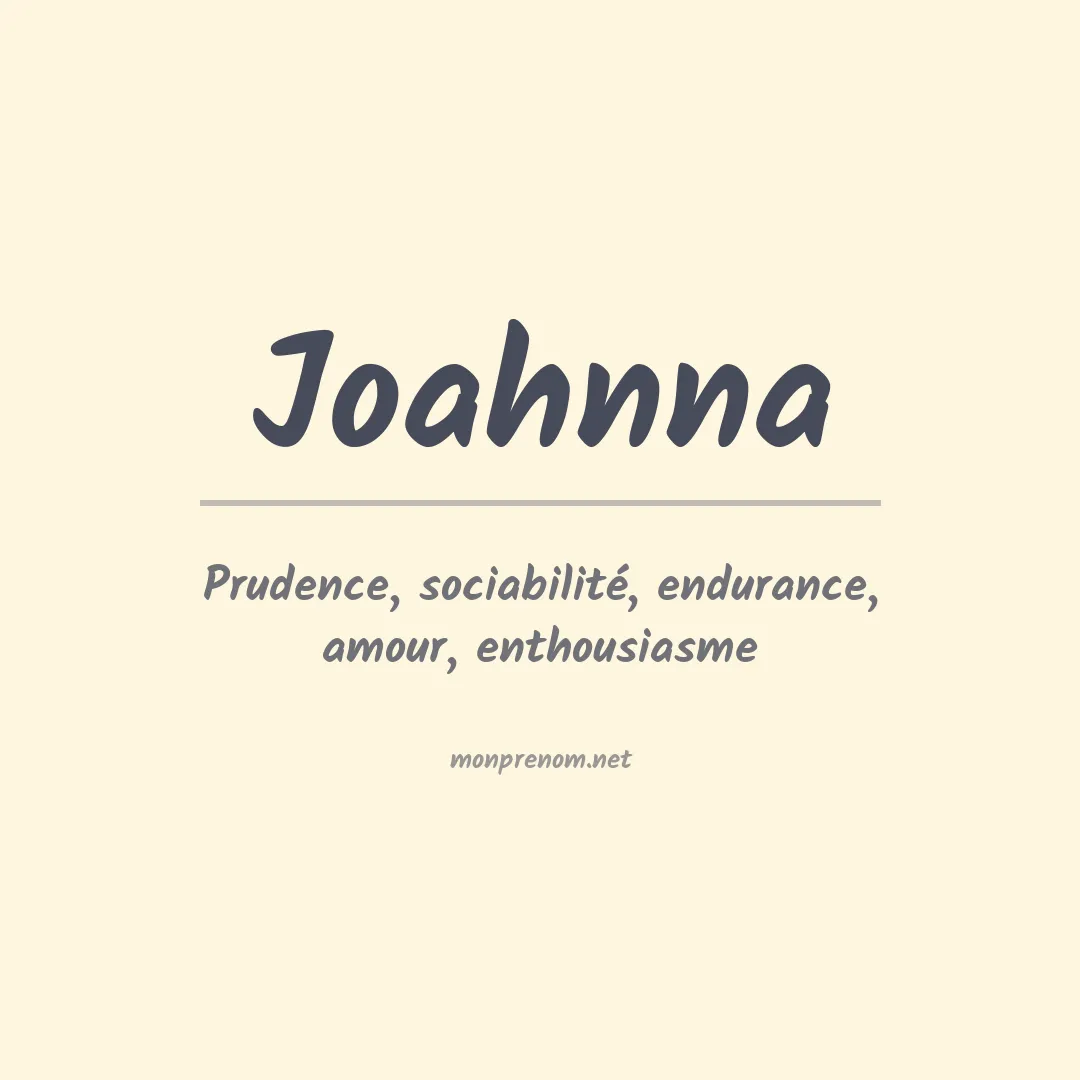 Signification du prénom Joahnna