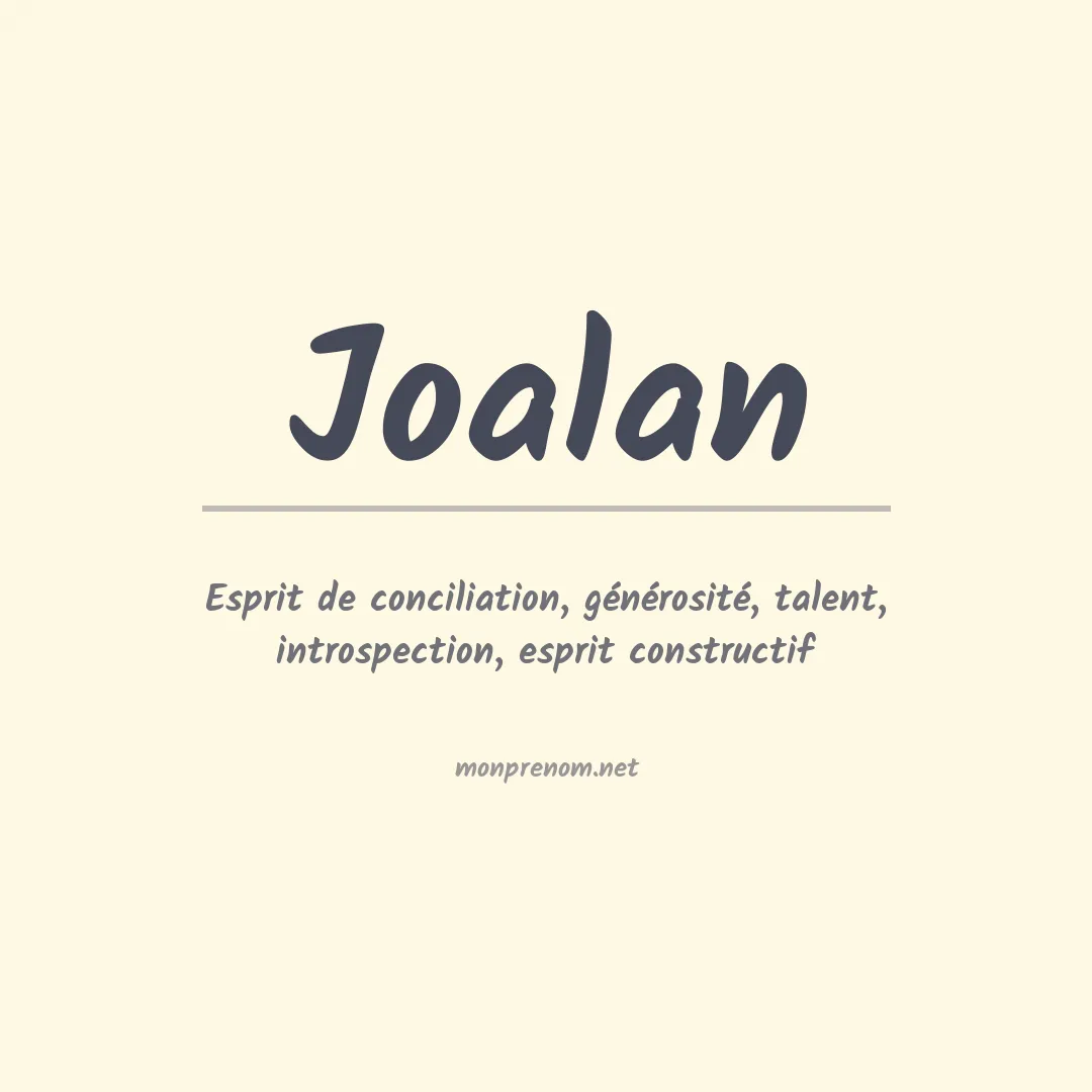 Prénom Joalan